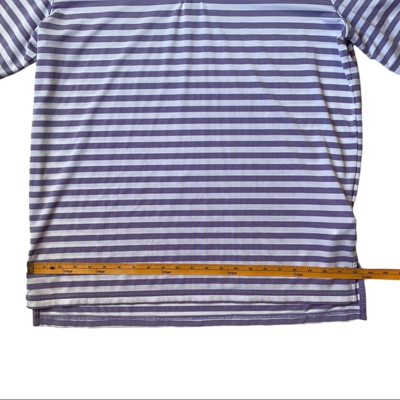 Polo Ralph Lauren Men’s Golf Polo Shirt Purple + White Stripes - Size Large - Picture 3 of 5